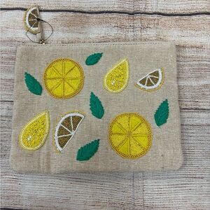 Chico's Yellow Lined Clutch